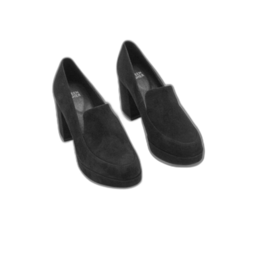Eileen Fisher Becon Black Suede Platform Pumps - Size 7.5